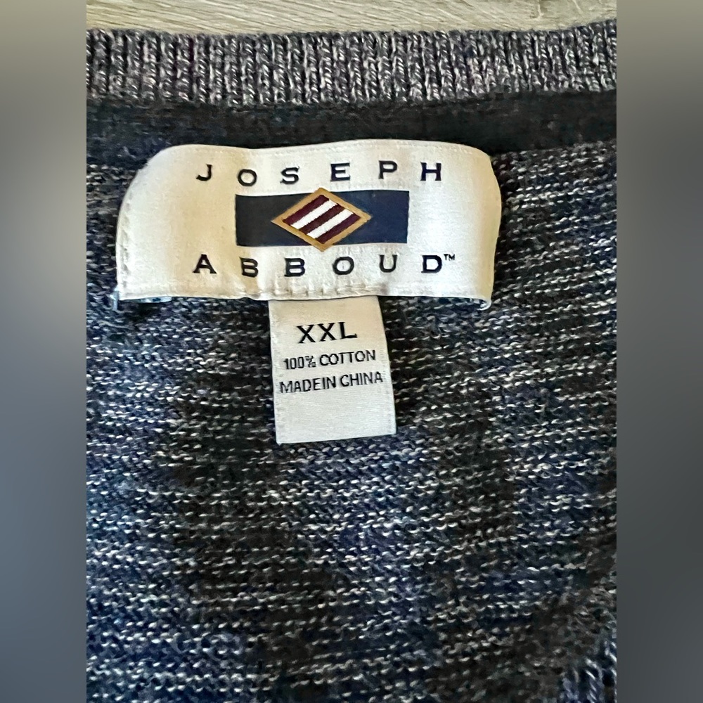 Joseph Abboud Blue/Brown V Neck Sweater XXL - Picture 2 of 5